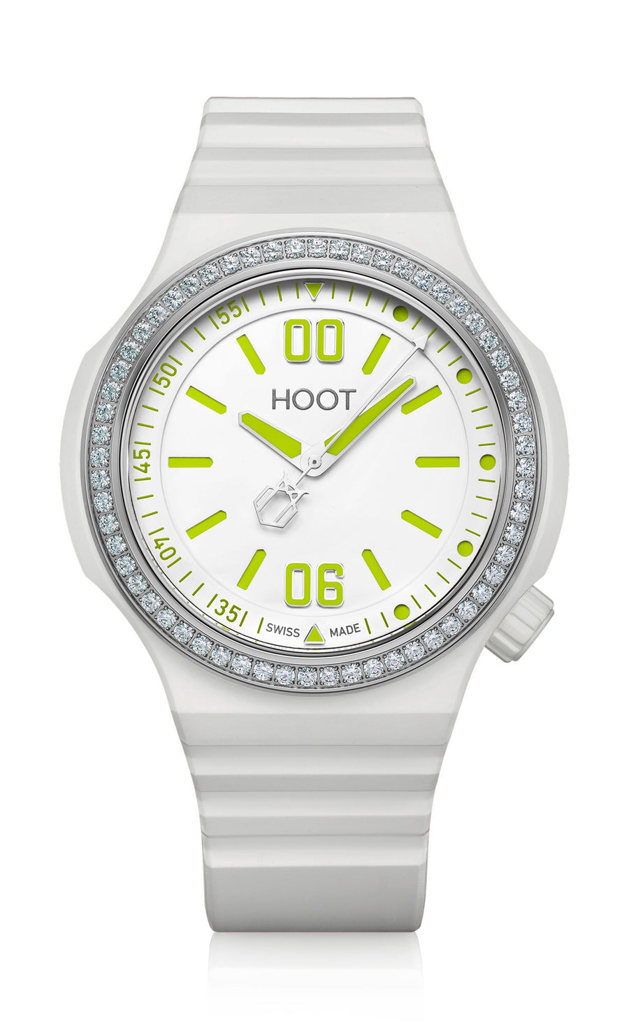 NIGHT OWL | White Green Swarovski